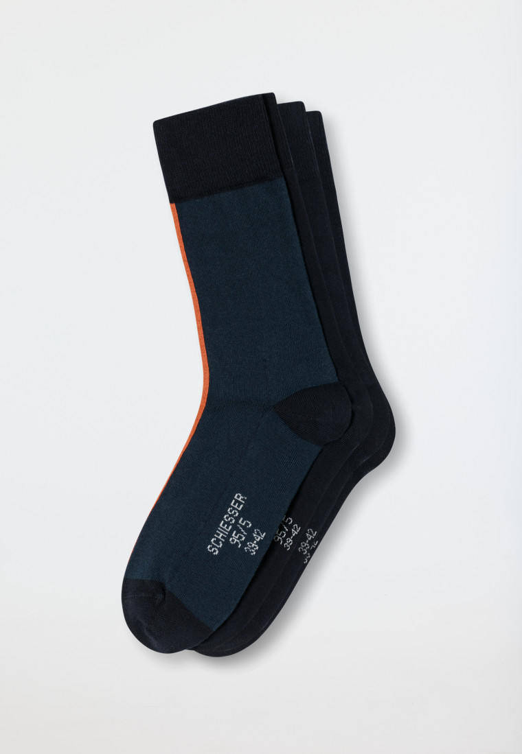 Herrensocken 2er-Pack Organic Cotton nachtblau/grünblau - 95/5