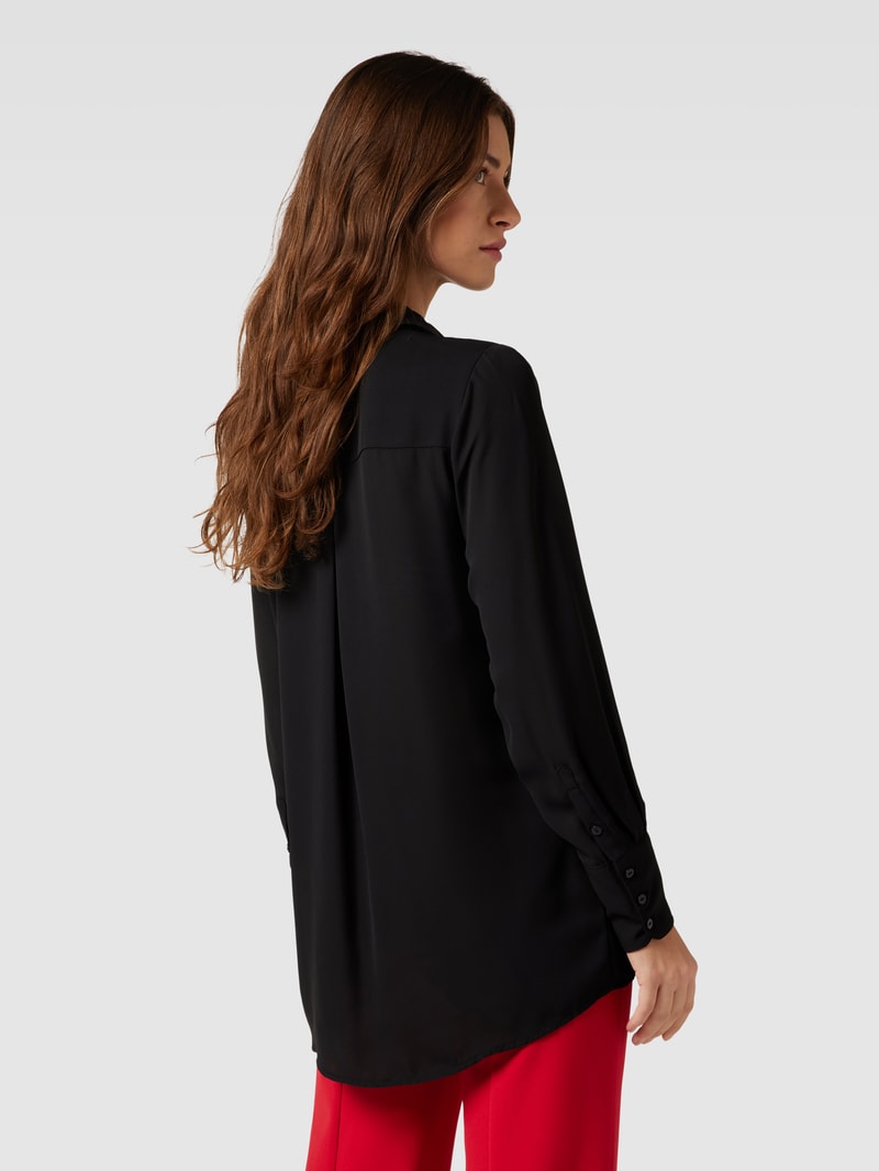 Hemdbluse mit verdeckter Knopfleiste Modell 'CEMRE' in schwarz