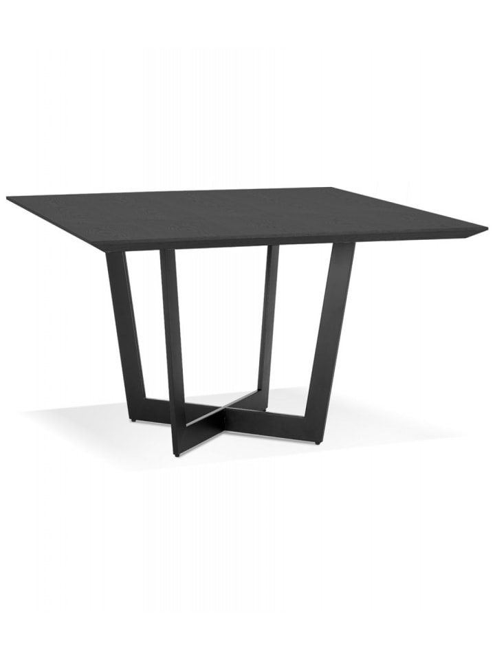 KADIMA DESIGN Quadratischer Esstisch aus MDF Holz mit Eschenfurnier | Industrial in Schwarz günstig kaufen onesize