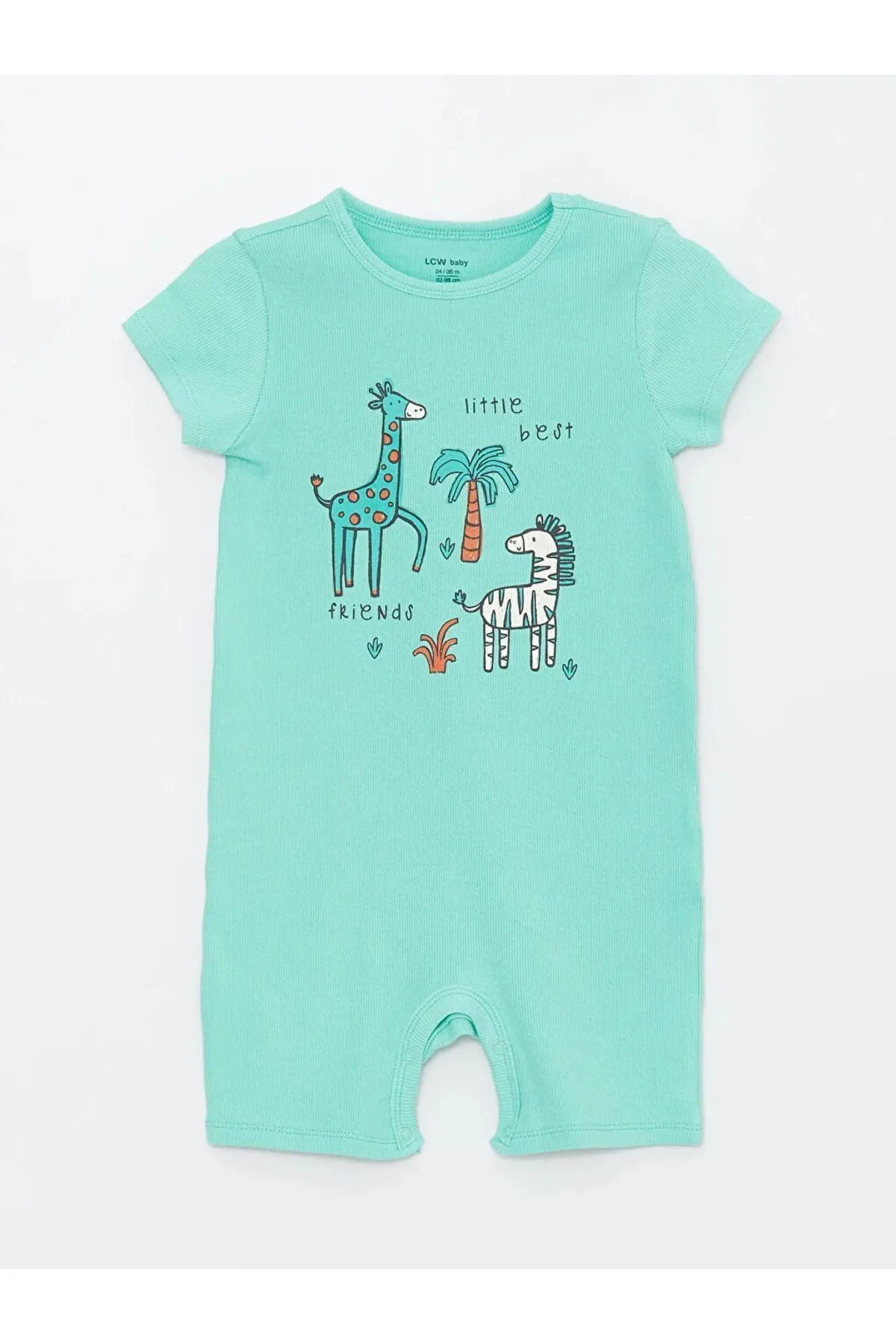 LC Waikiki  LCW Baby Jungen-Overall aus Baumwolle mit Rundhalsausschnitt und kurzen Ärmeln, 2-teilig