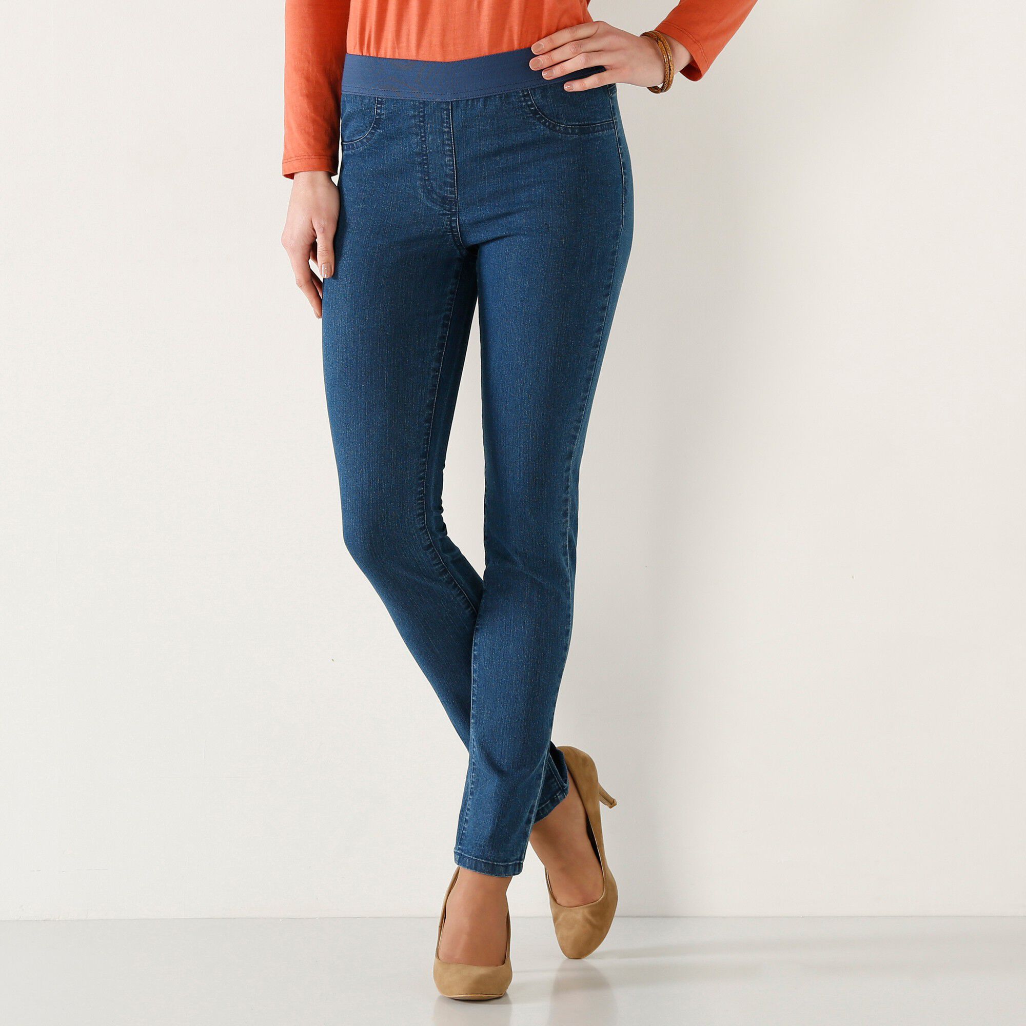 Jegging denim taille élastiquée