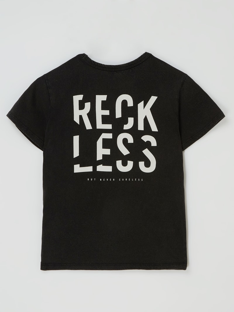 T-Shirt aus Baumwolle Modell 'Bluke' in schwarz