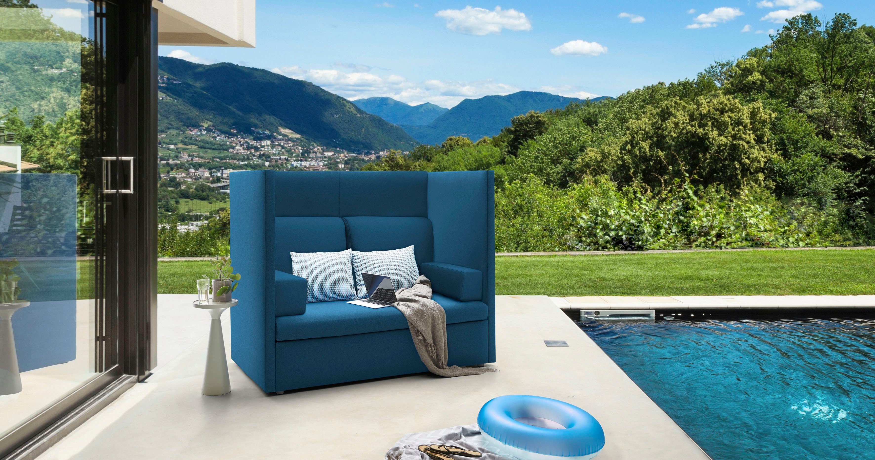 DOMO collection Loungesofa Sonce, Speziell für Outdoor, witterungsbeständig, mit Strandkorb-Feeling