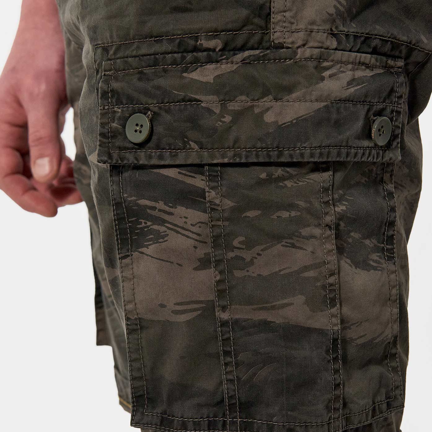 NAMOU  Short kaki camouflage Homme en 100% coton