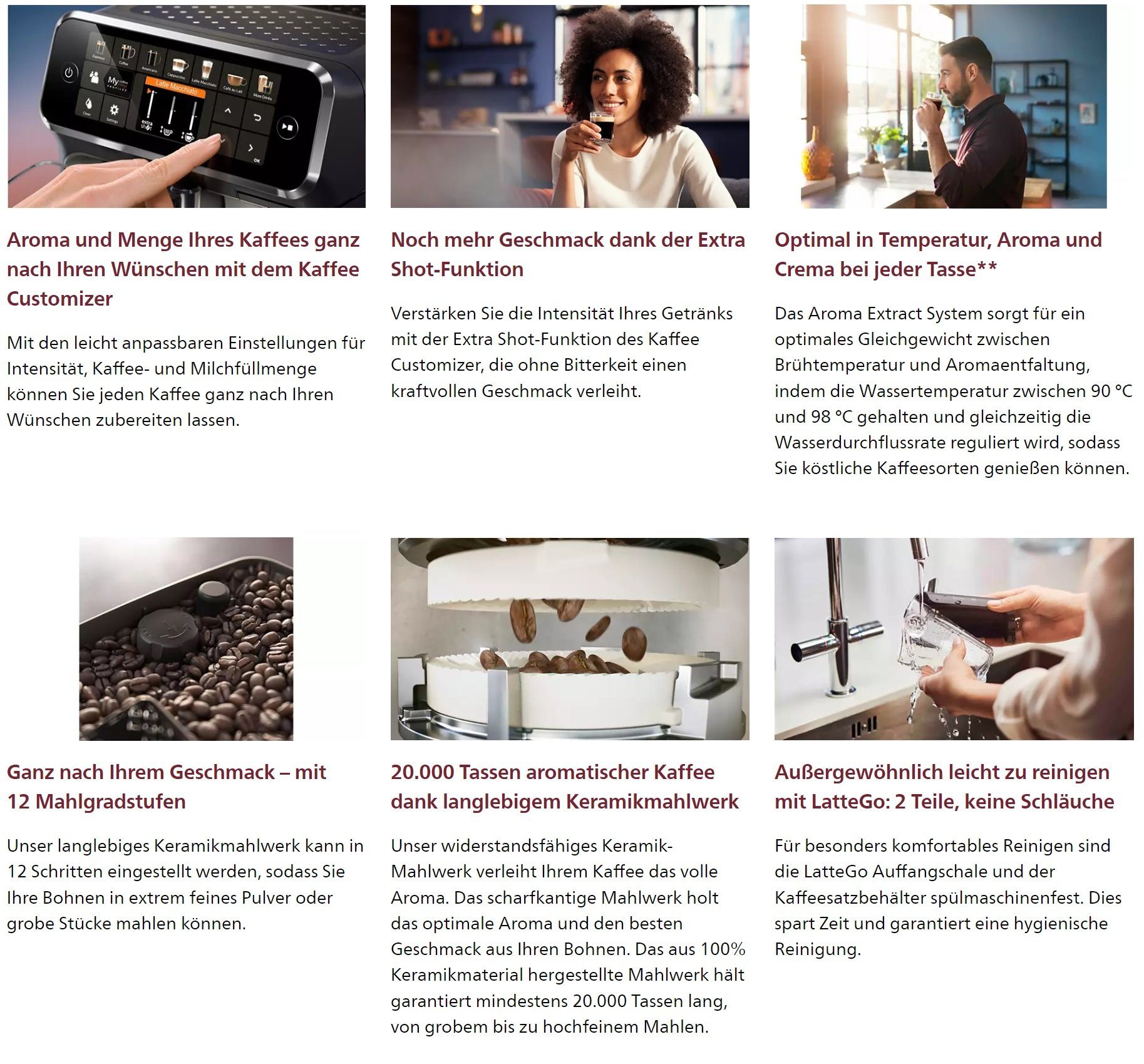 Philips Kaffeevollautomat Series 5400 Kaffeevollautomat LatteGo Milchaufschäumer Display, Kaffeeautomat Cafemaschine Kaffeemaschine mi Mahlwerk Vollautomat Cafe