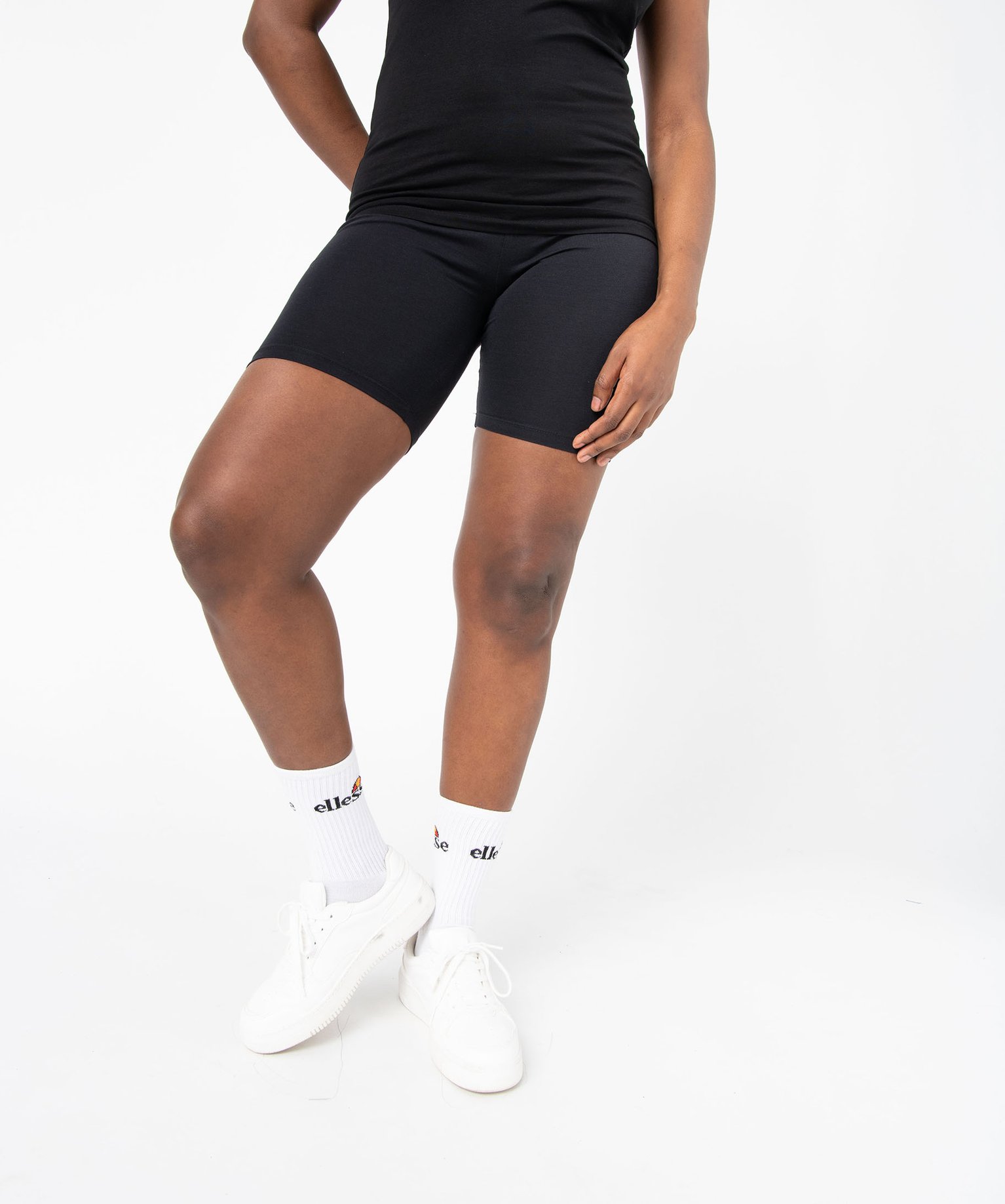 Legging court femme en maille extensible noir | GEMO