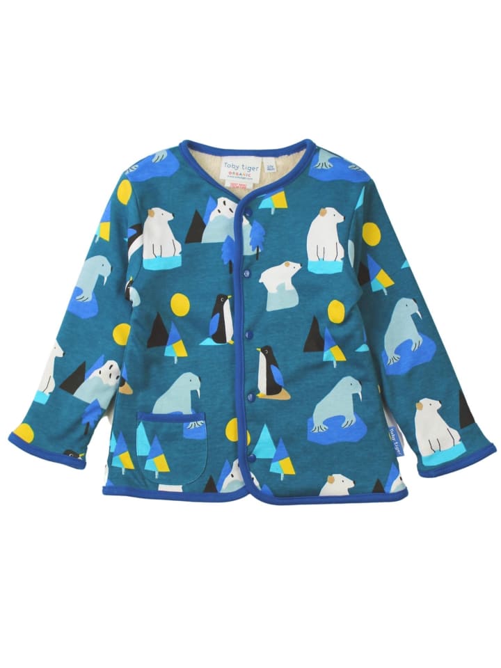 Toby Tiger Wende Jacke mit Arktis Print in blau günstig kaufen