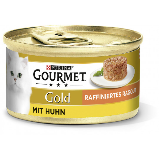 Purina Gourmet Gold Raffiniertes Ragout Huhn Katzenfutter nass 85G