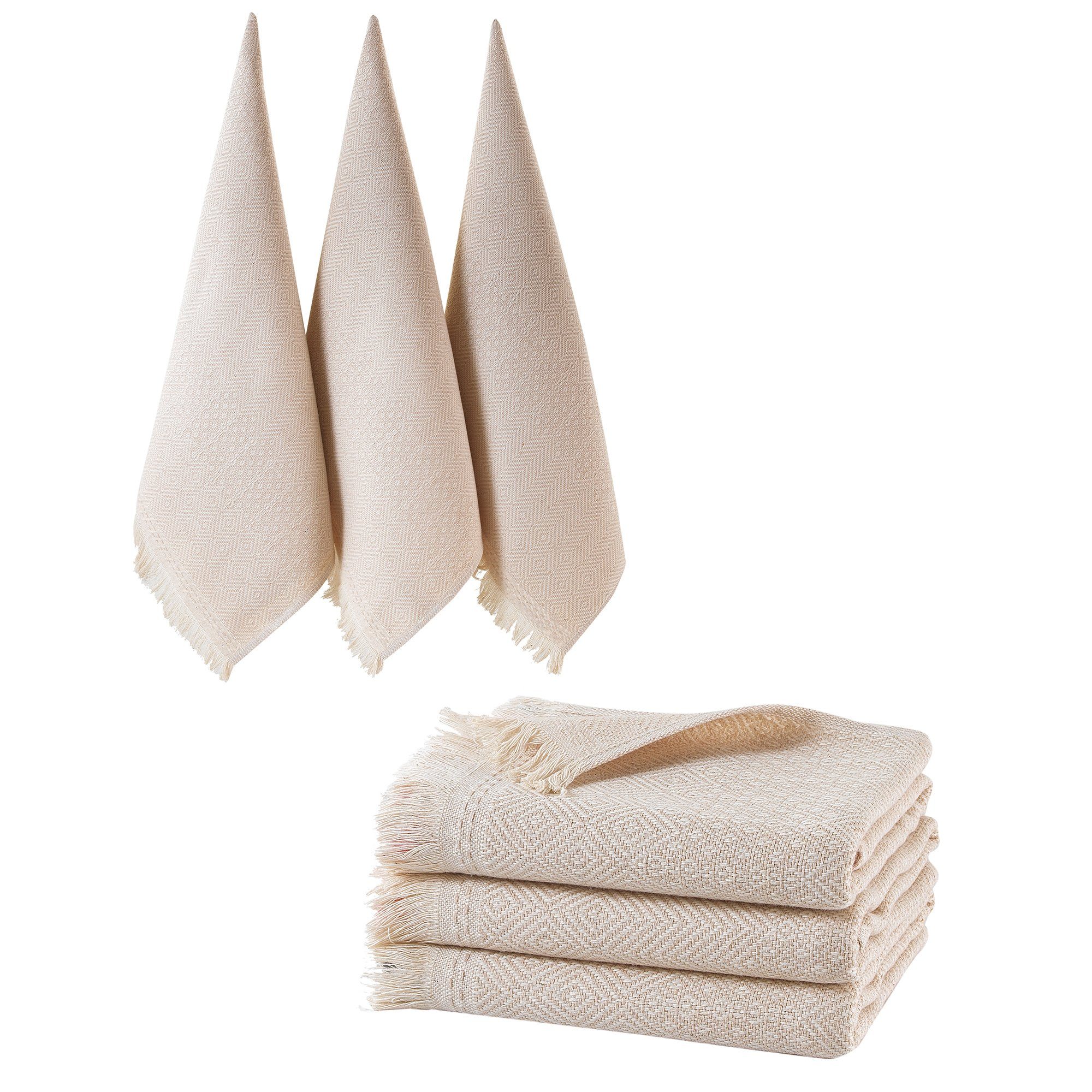 BOHORIA Geschirrtuch Premium 3er Set Collection - 100% Baumwolle, 3er Set