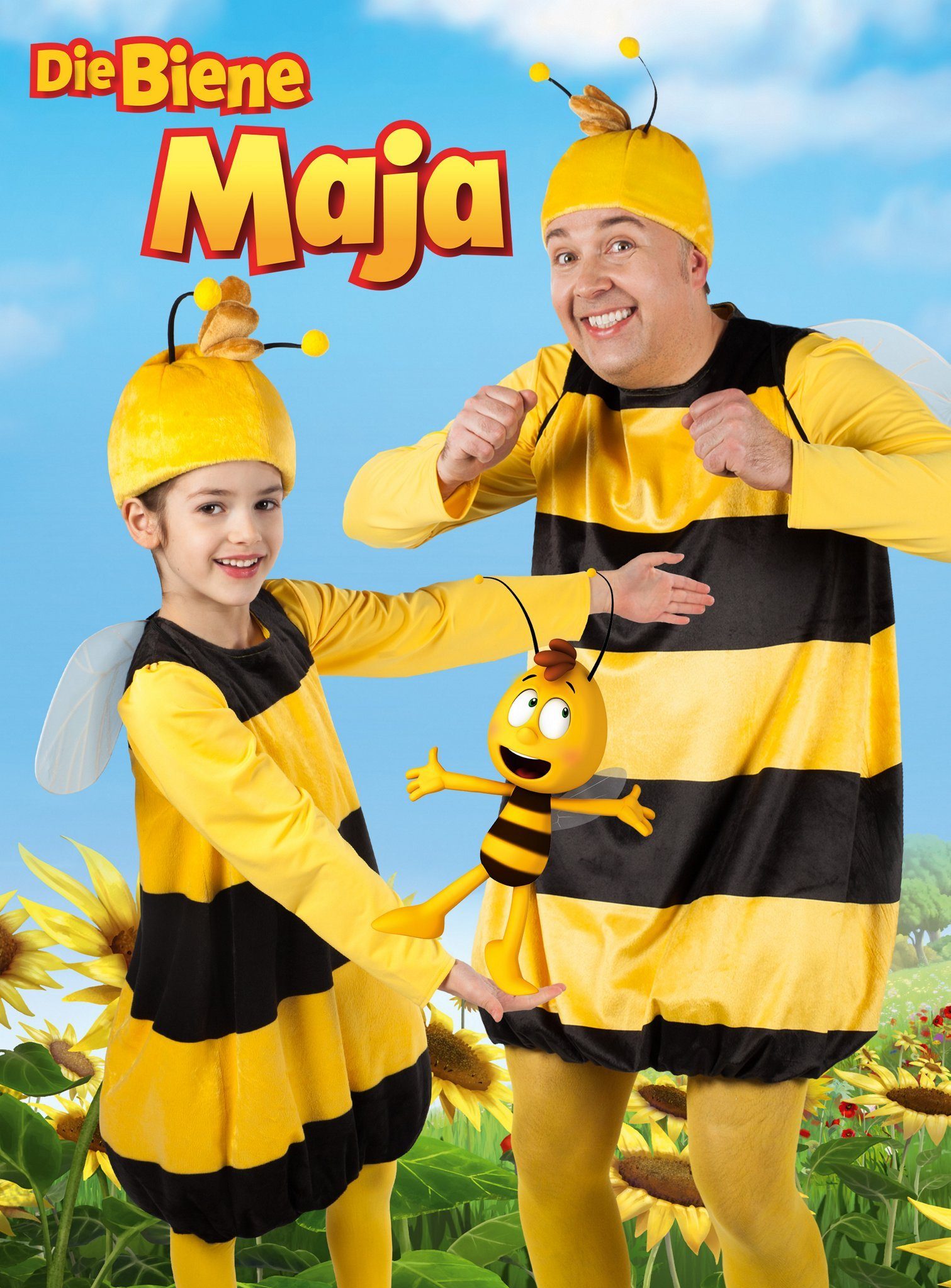 Maskworld Kostüm Willi Kinderkostüm, Hochwertiges Lizenzkostüm aus der animierten TV-Serie 'Biene Maja'