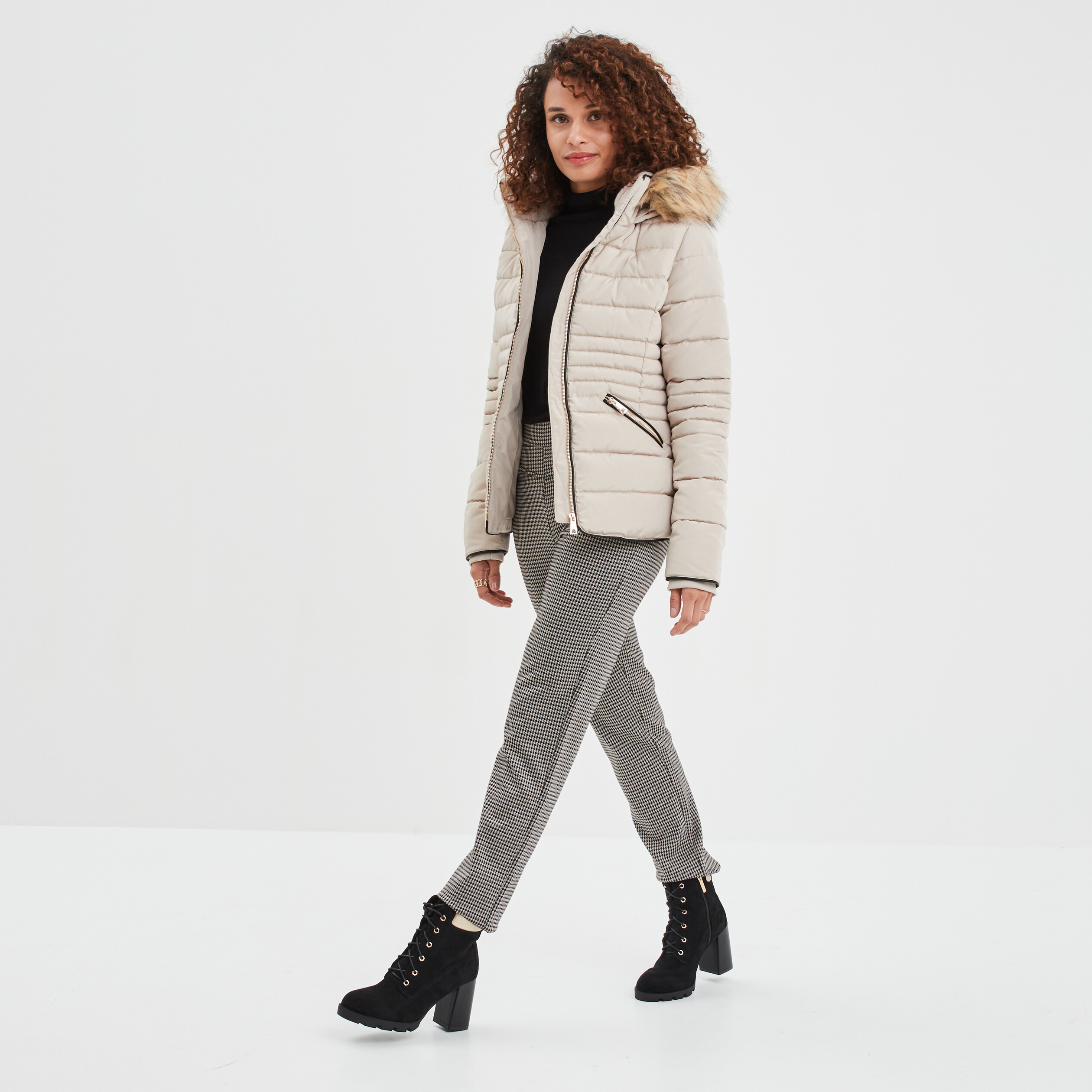 Pantalon slim ajusté 7 8ème beige femme | La Halle