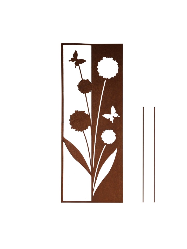 UNUS Gartenschild Rost Blumen in Braun günstig kaufen onesize