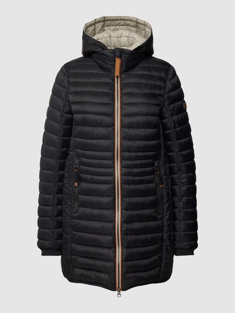 Steppmantel mit Label-Details in schwarz