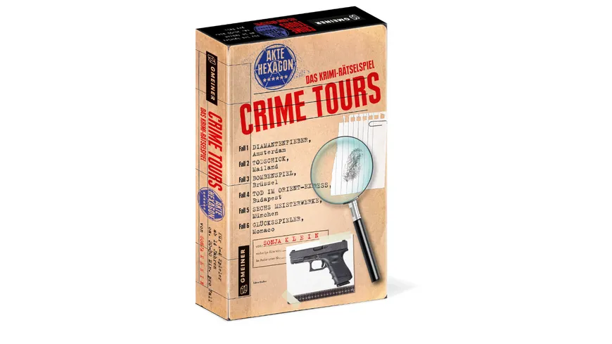 GMEINER-Verlag - CRIME TOURS - AKTE HEXAGON - Das Krimi-Rätselspiel