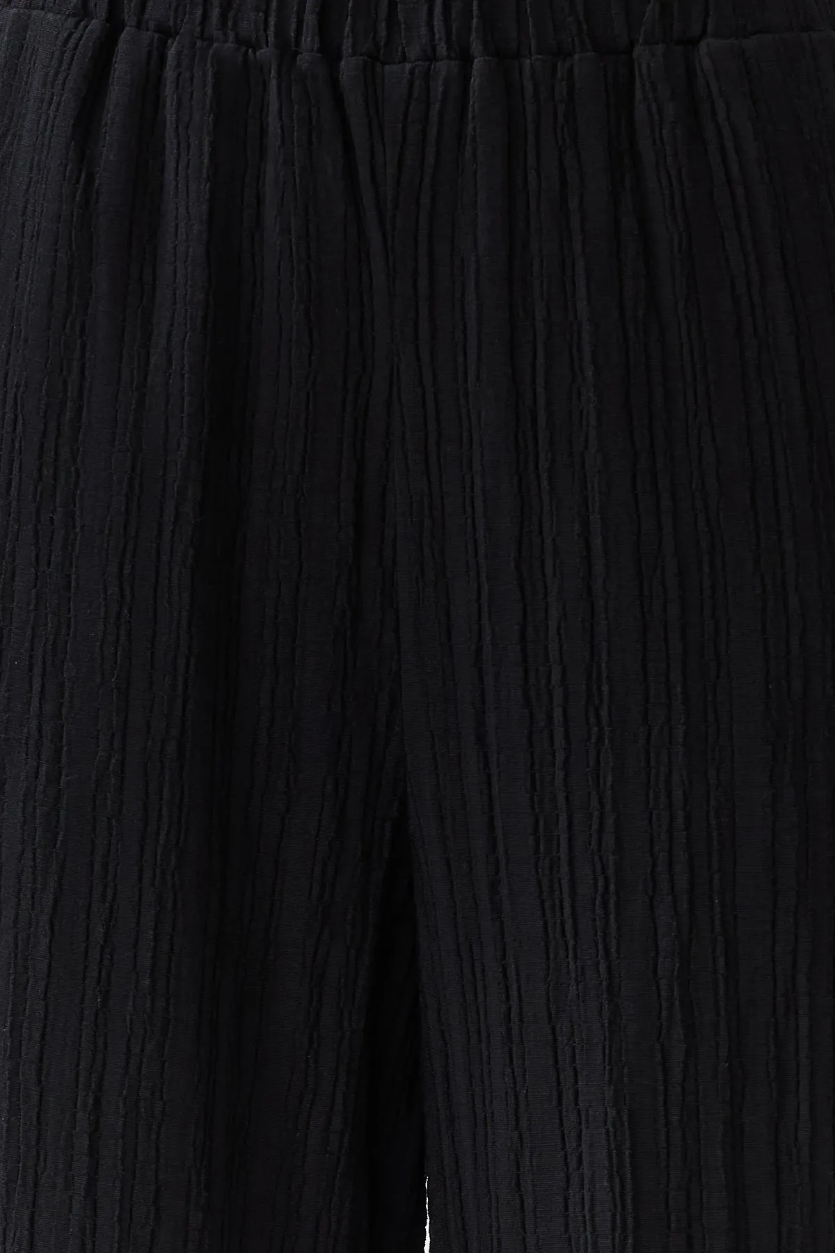 Trendyol Collection  Schwarz gewebtes Blusen- und Hosenset aus Leinenmischung TBESS24AU00030