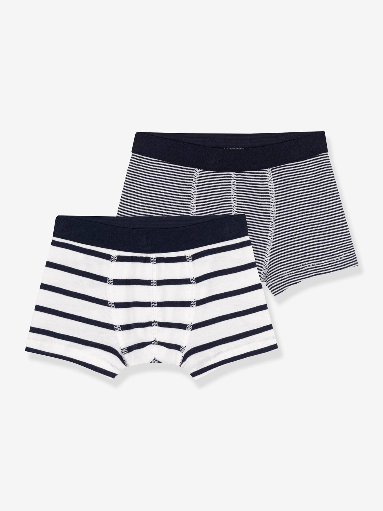 Lot de 2 boxers rayés PETIT BATEAU lot blanc