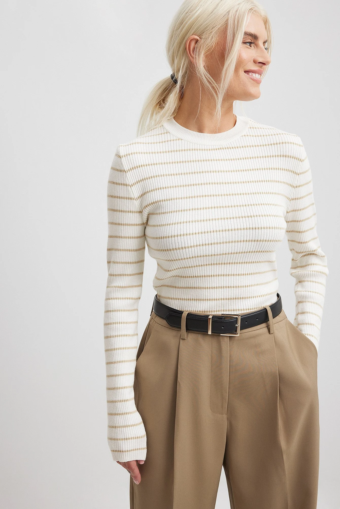 Gerippter Pullover