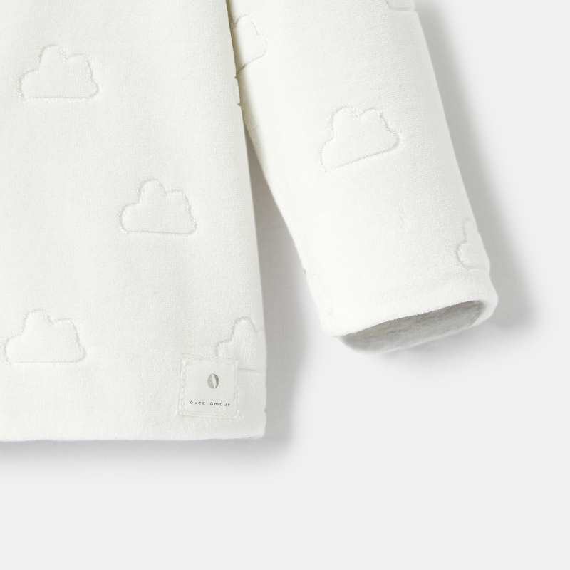Gilet réversible en velours dévoré blanc naissance Absorba
