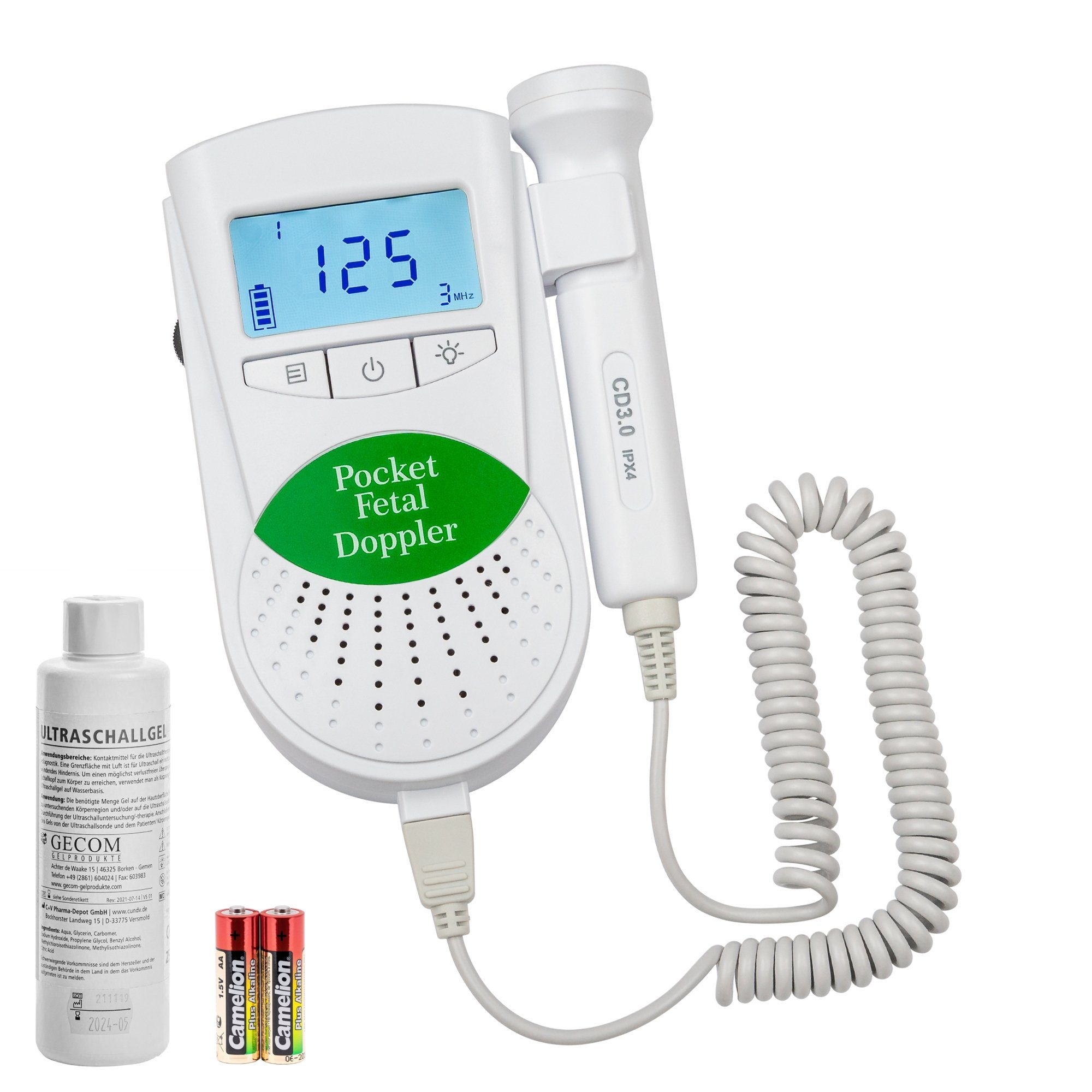 Sonoline Babyphone Sonoline B Fetal Doppler grün 3MHz +Gel+Batterien
