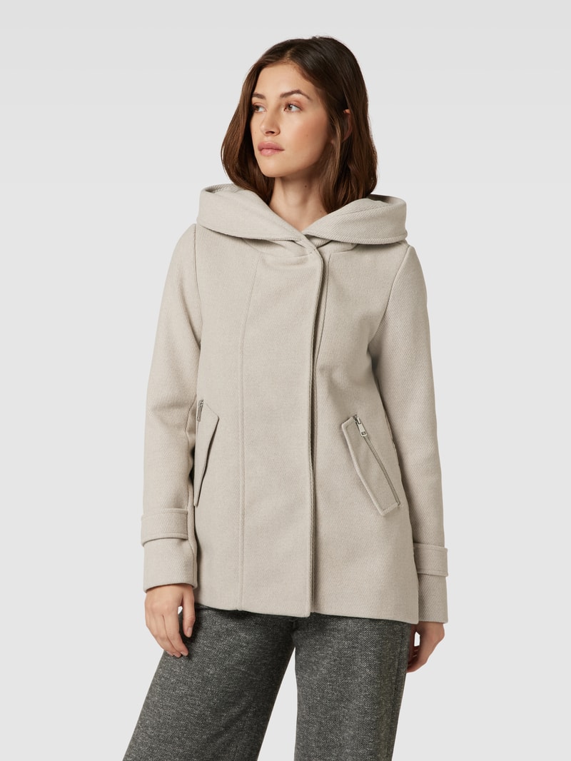 Jacke mit Kapuze und Ärmelriegeln in kitt
