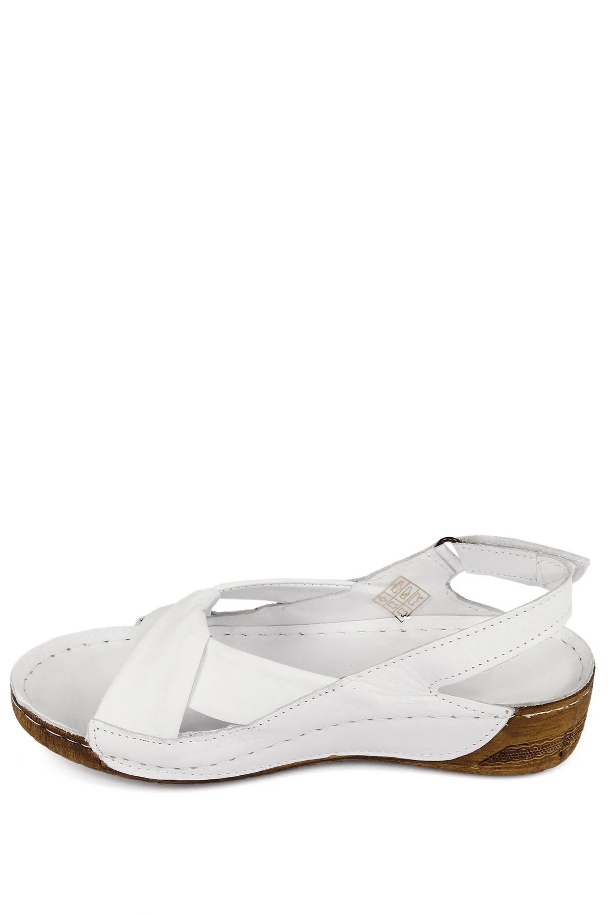 GÖNDERİ(R)  Weiße Gön-Damen-Keilsandalen aus echtem Leder 42304