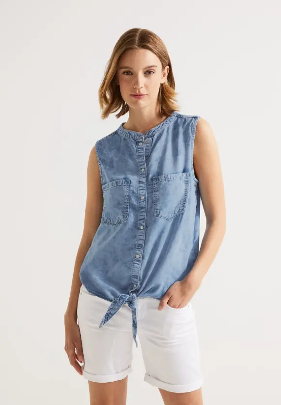 Street One Blaue Jeansbluse