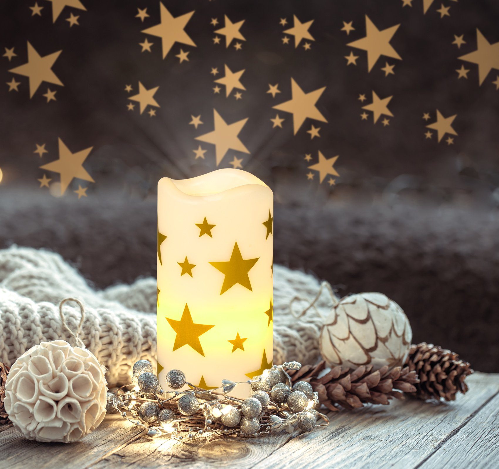 Homewit Weihnachtsbaum Topper beleuchtet, LED Baumspitze Projektor LED-Beamer