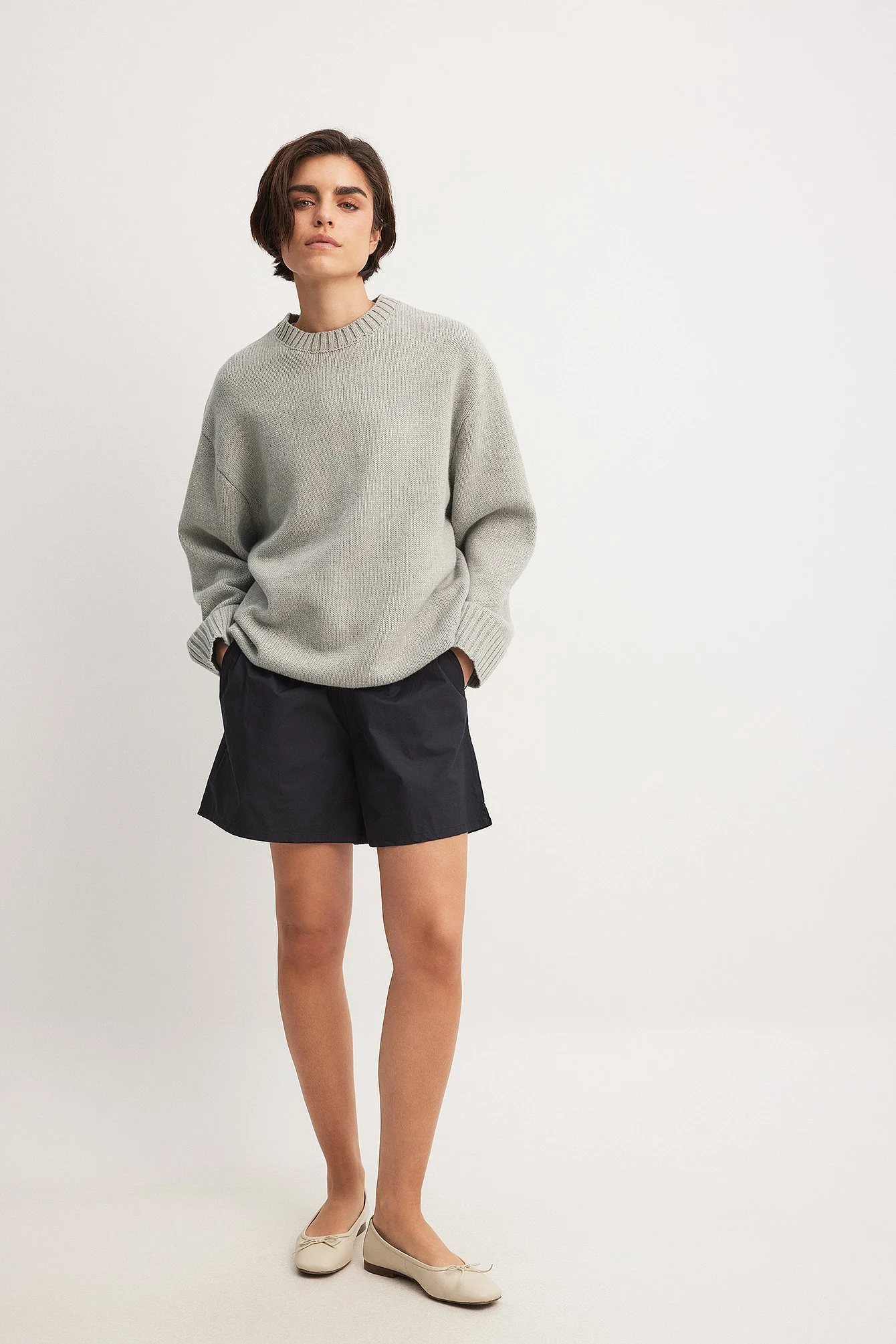 Lange Shorts aus Baumwolle mit elastischem Bund