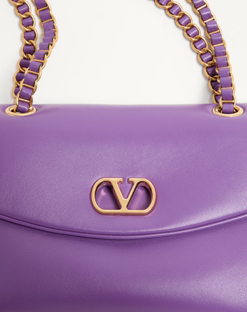 Bolsa Valentino Garavani Djuna com corrente média em couro napa