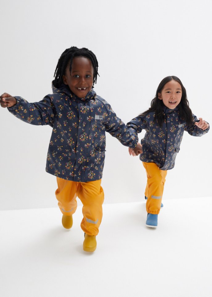 Kinder Thermo Regenjacke mit Blumenprint