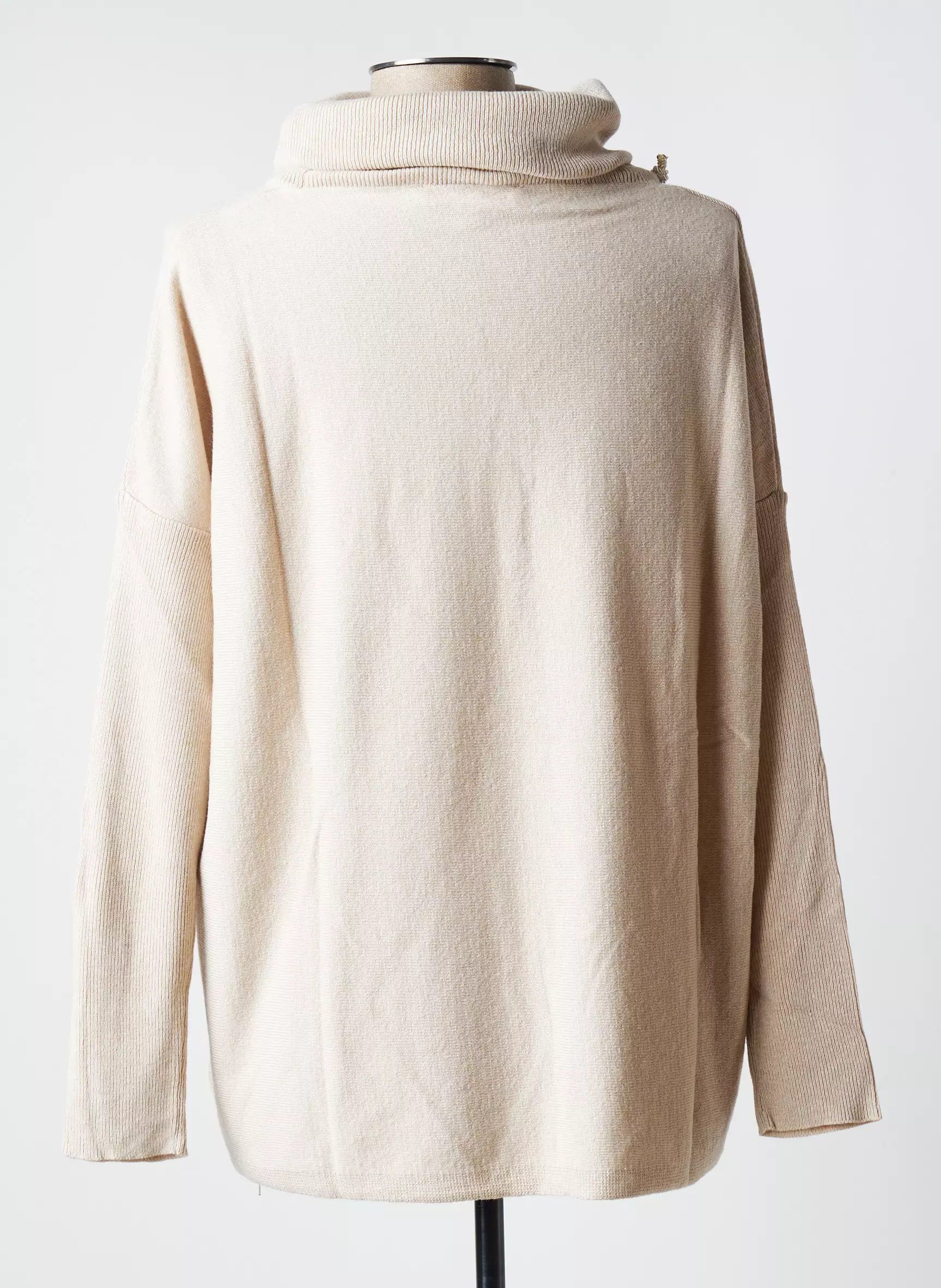 Blanc Boheme Cols Roules Femme couleur beige