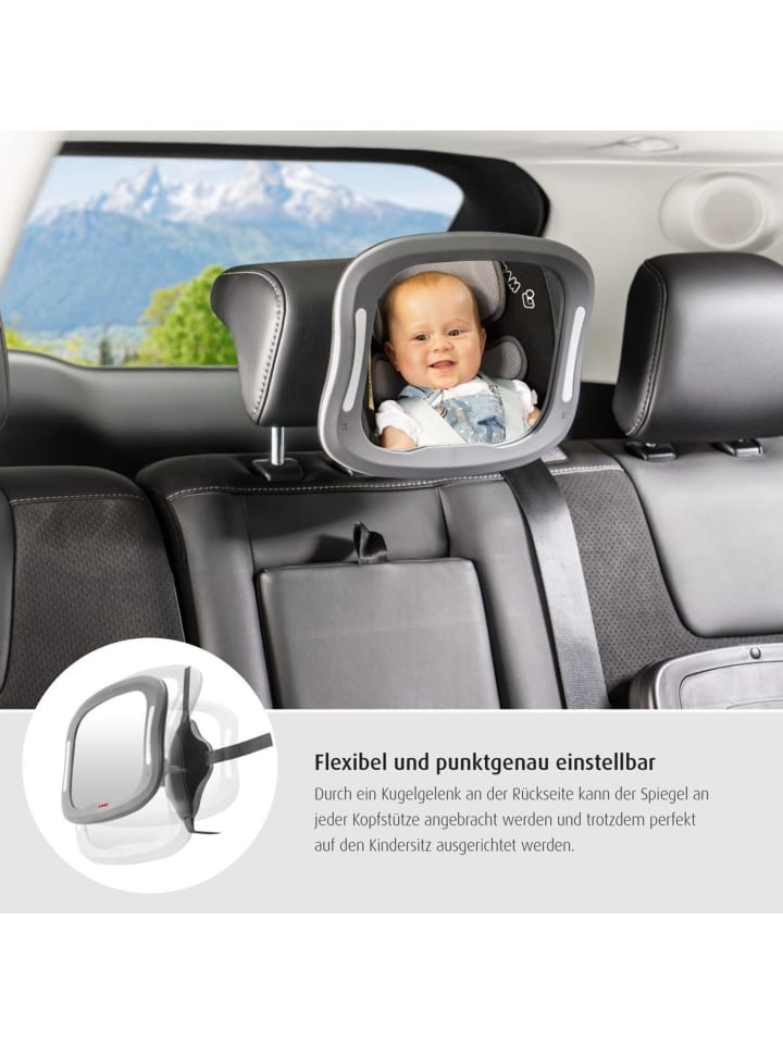 Reer BabyView LED Auto-Sicherheitsspiegel mit Licht in Grau ab 0 Monate günstig kaufen onesize