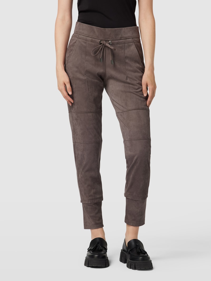 Hose in Leder-Optik Modell 'CANDICE' in taupe