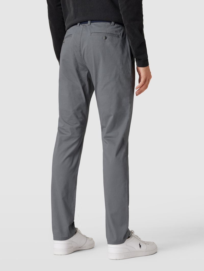 Stoffhose mit französischen Eingrifftaschen in mittelgrau