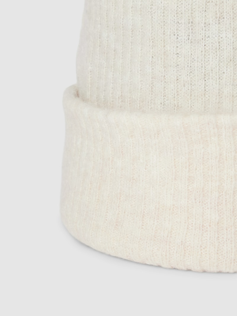Beanie mit Strukturmuster Modell 'MALINE' in beige meliert