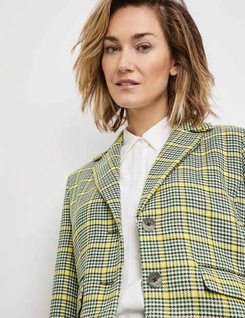 Kurzer Blazer mit Karomuster