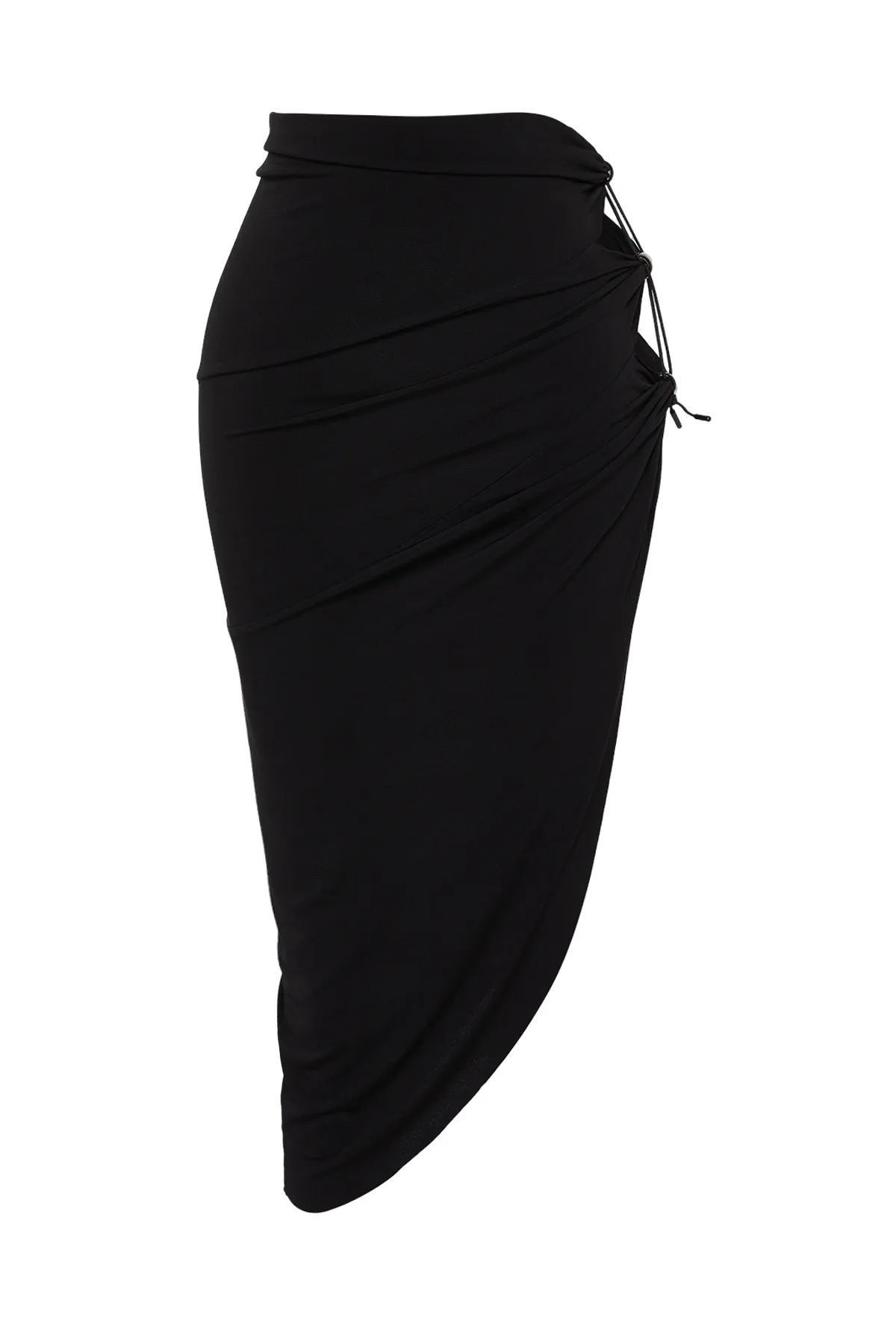 Trendyol Collection  Schwarzer Midi-Strick-Pareo mit Ausschnitten/Fenstern TBESS24PR00014