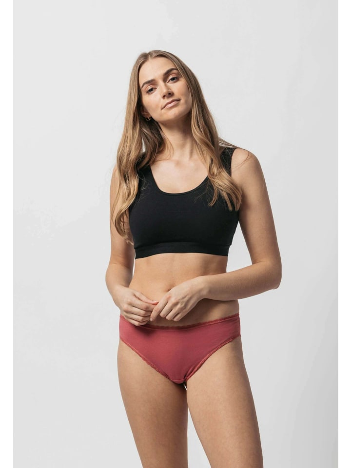 SNOCKS Brazilian Slips mit Spitze aus Bio-Baumwolle 3 Stück in Mix (Mauve/Weinrot/Schwarz) günstig kaufen