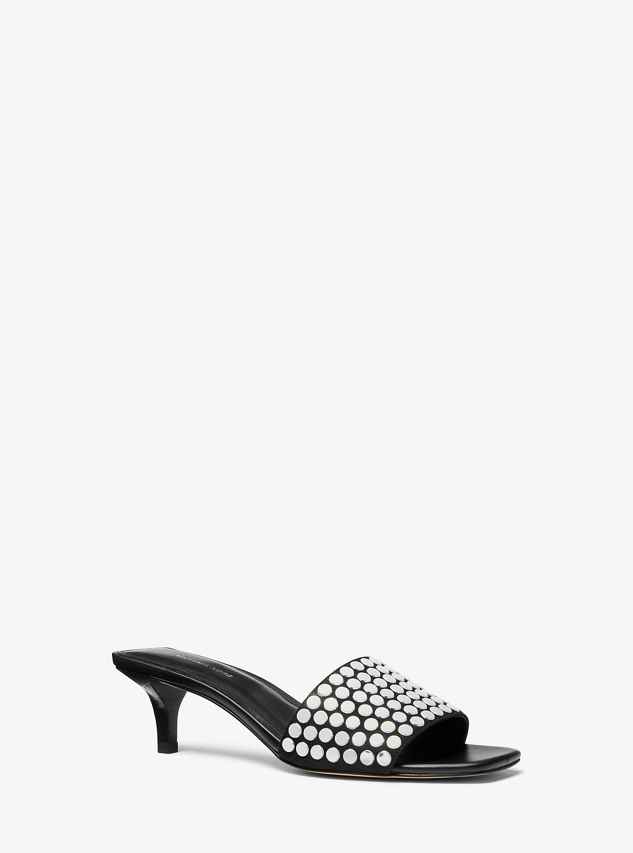 Merriam Studded Kitten Heel Sandal - BLACK