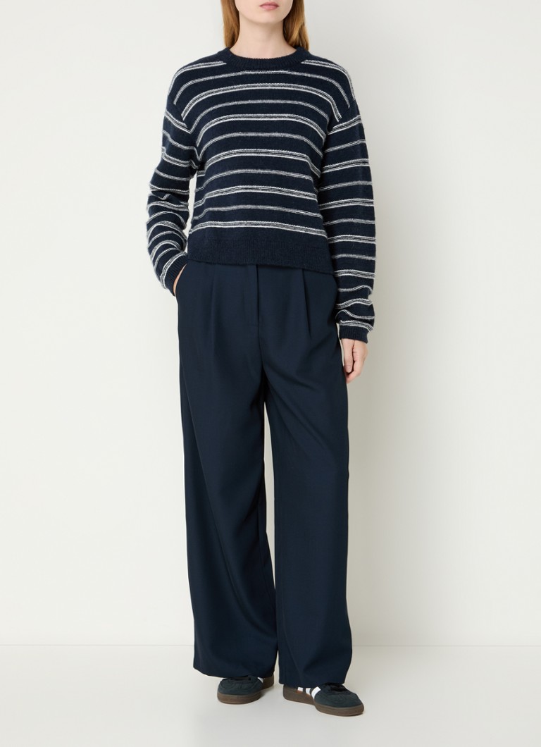 Modström Lineus fine-knit sweater with stripe print
