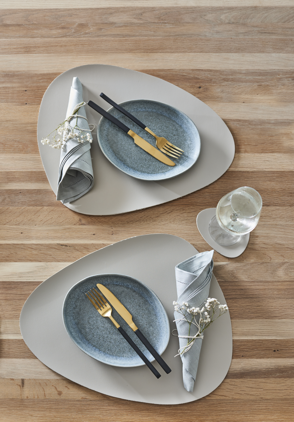 Tischset metallic taupe