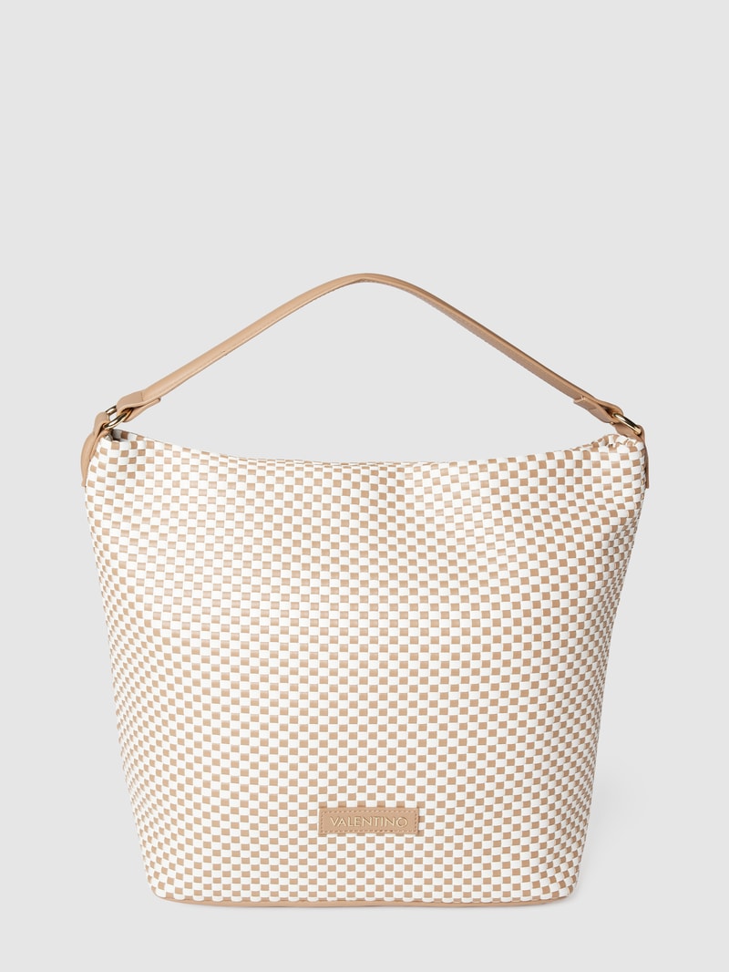 Shopper mit Label-Applikation in camel