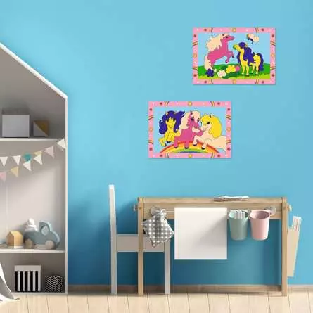 CreArt Süße Ponys - Malen nach Zahlen für Kinder ab 5 Jahren