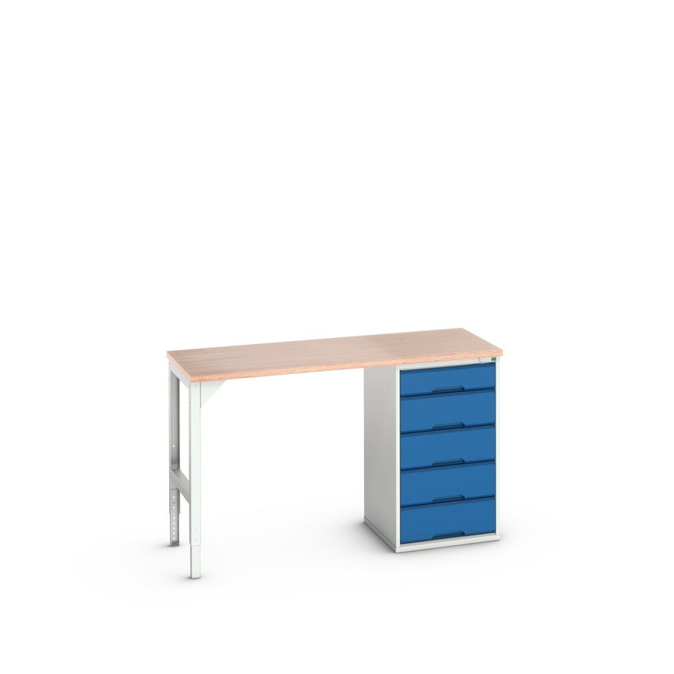 Banc de lucru Bott 16921900.11 Verso cu 5 sertare Lățime / mare 1500 mm Placaj RAL 5010
