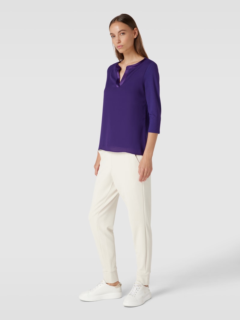 Blusenshirt mit V-Ausschnitt in lila