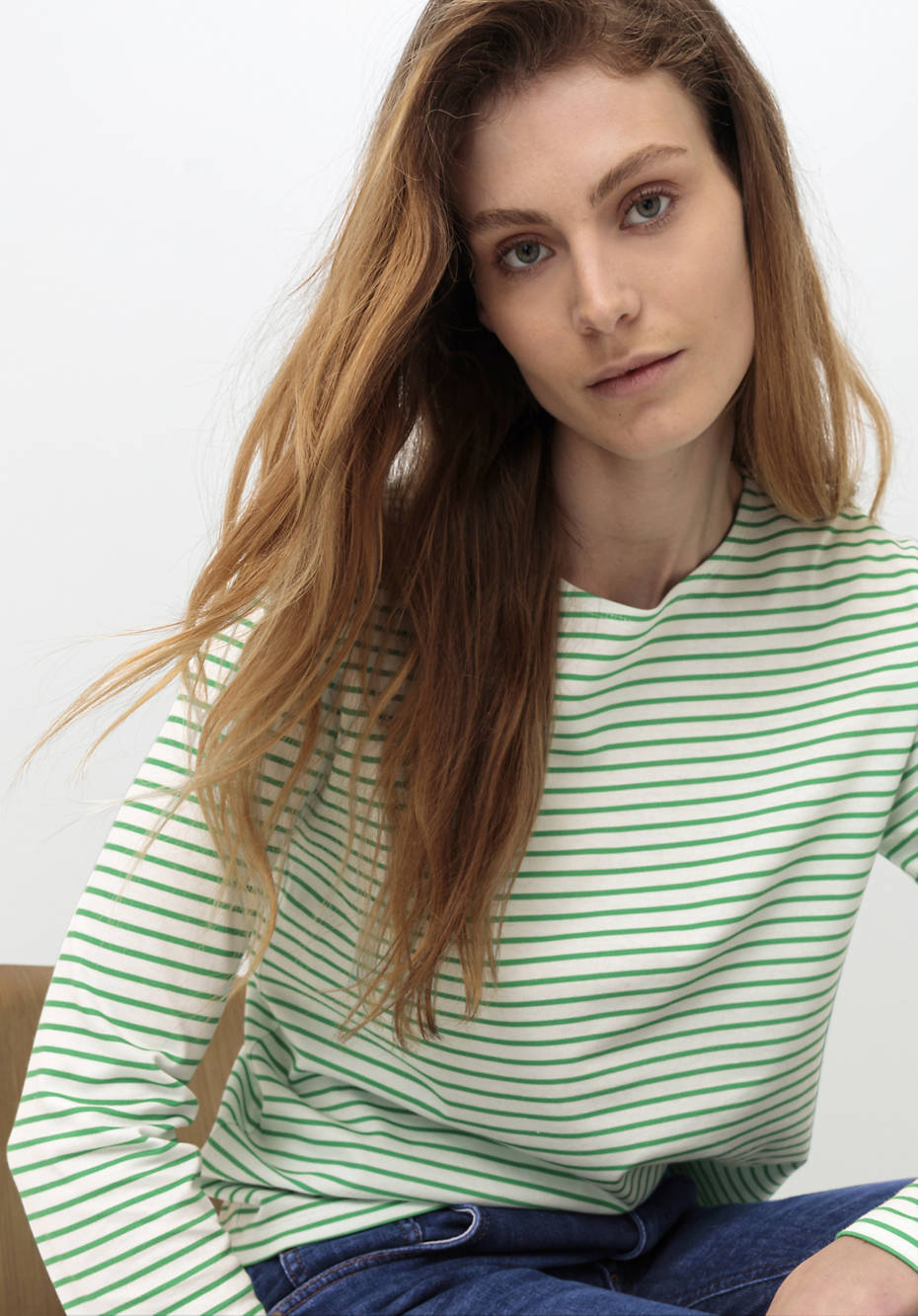 Langarm-Ringelshirt aus reiner Bio-Baumwolle