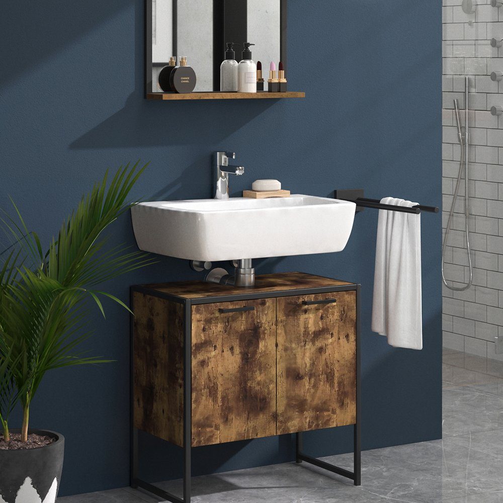 Vicco Badmöbel-Set Loft-Badezimmerset FYRK Vintage Set 5, (2-er Set, 2-St., 2-er Set)