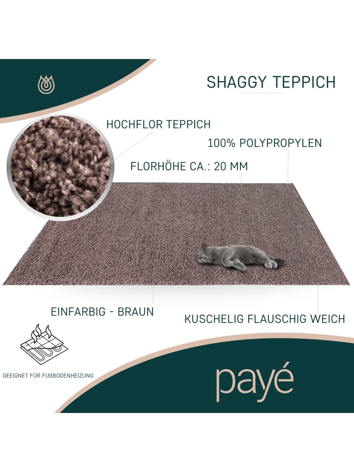 payé Teppich Hochflor Shaggy günstig kaufen