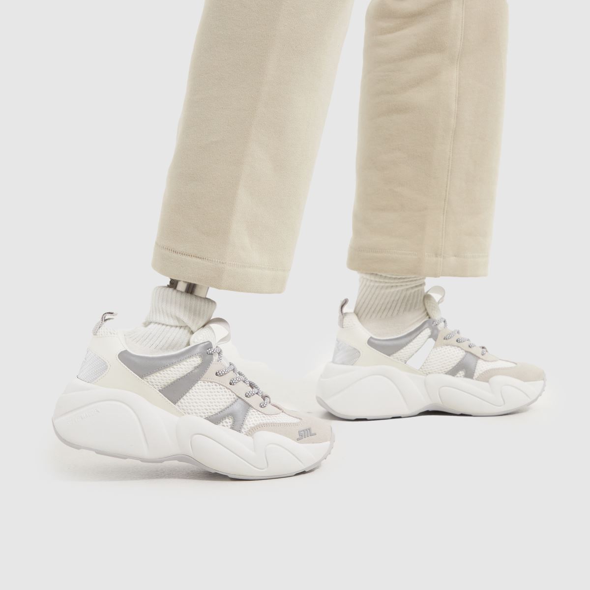 Steve Madden – Bounce 1 – Vita, flerfärgade sneakers