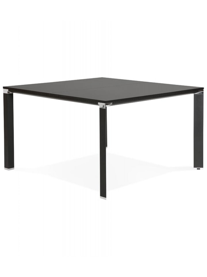 KADIMA DESIGN Konferenztisch Besprechungstisch aus Holz Metall | 140x140x74,6 cm in Schwarz günstig kaufen